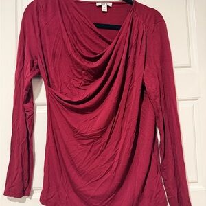 Bar III Draped Red Blouse